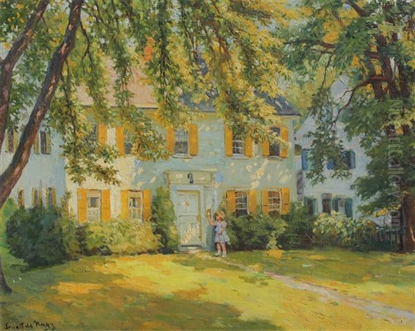 Summertime In The Neighborhood Oil Painting by Ernest De Nagy