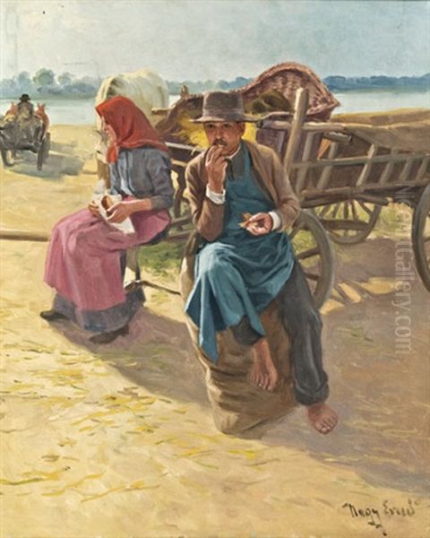 Pihenes Oil Painting by Ernest De Nagy