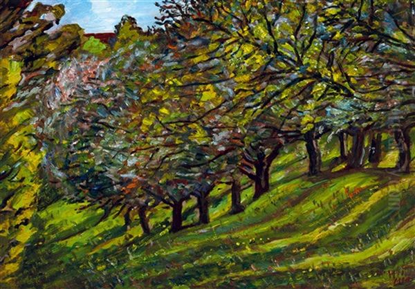 Transylvanian Landscape (autumn Lights) Oil Painting by Istvan Nagy