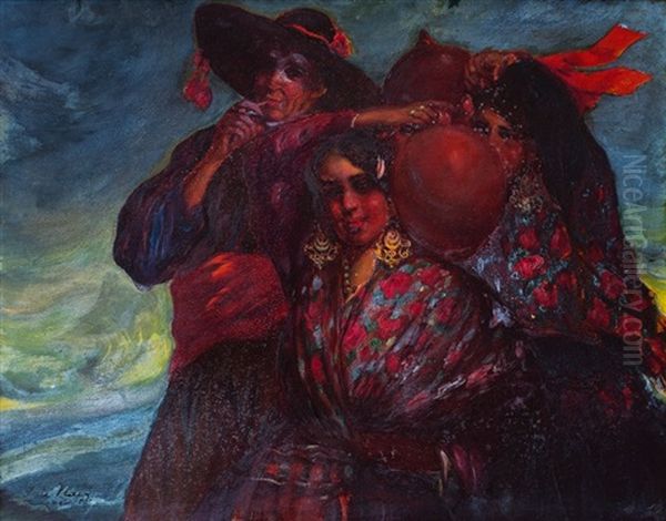 Gitanos Oil Painting by Sigismund Nagy