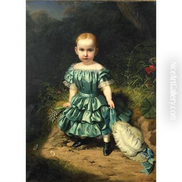 Mary Ellis Emerson As A Child Oil Painting by Charles Christian Nahl