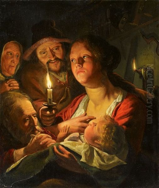 The Holy Family Oil Painting by Matthys Naiveu