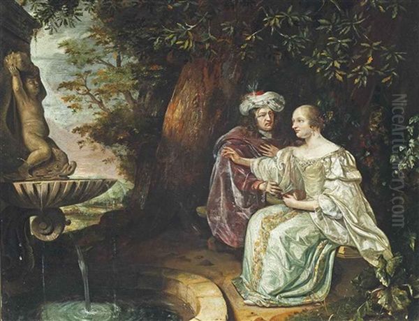 Vertumnus And Pomona Oil Painting by Matthys Naiveu