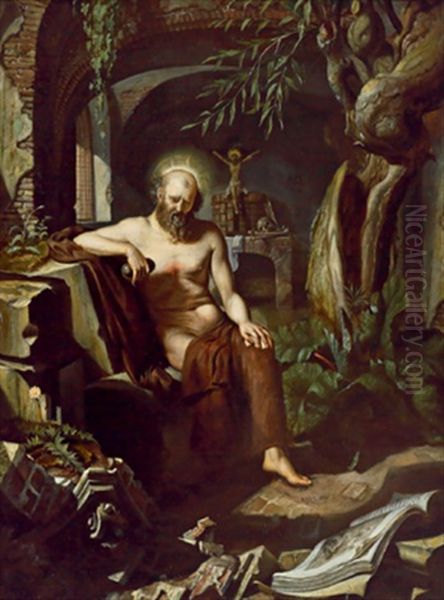 Der Heilige Hieronymus Oil Painting by Matthys Naiveu