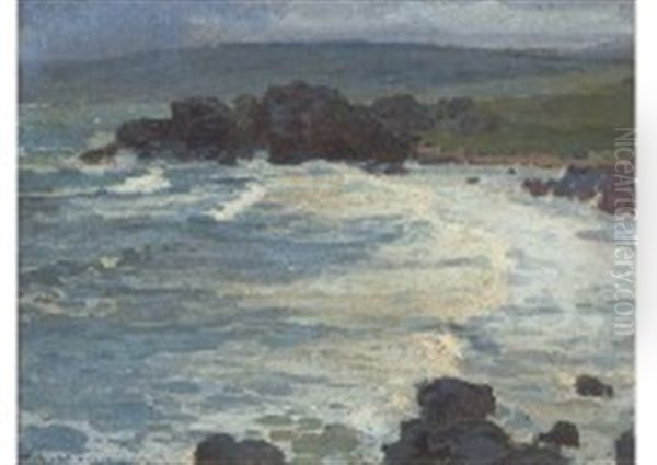 Ocean Oil Painting by Hachiro Nakagawa