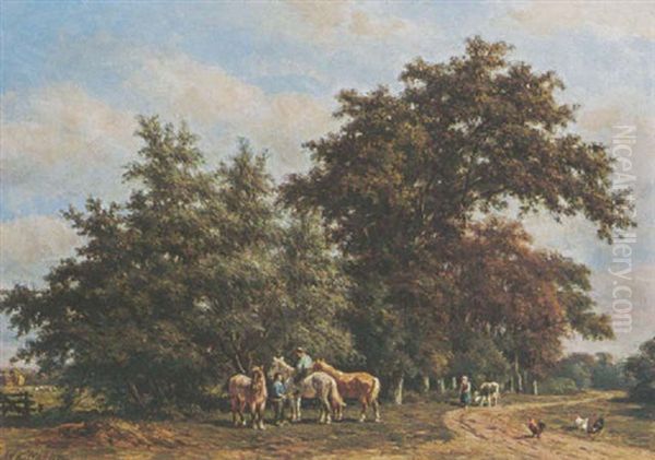 Landweg Achter Marlot Bij Wassenaar Oil Painting by Willem Carel Nakken