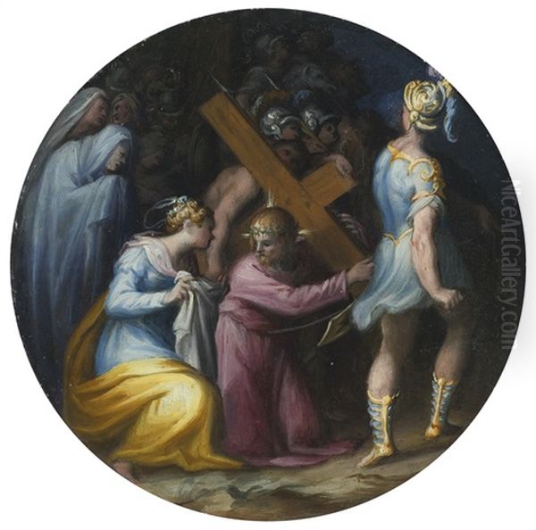 Christ Carrying The Cross Oil Painting by Giovanni Battista di Matteo Naldini