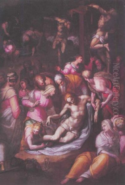 The Deposition Oil Painting by Giovanni Battista di Matteo Naldini