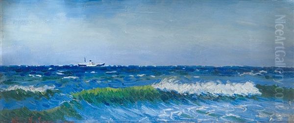 Sea Oil Painting by Wladimir (Wlodzimierz) Nalecz