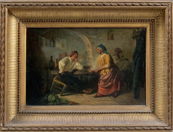 Interieur De Taverne Oil Painting by Auguste Gabriel Nancy