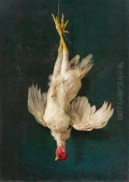 Stillleben Mit Huhn, Un Pollo Appeso Oil Painting by Mariano Nani