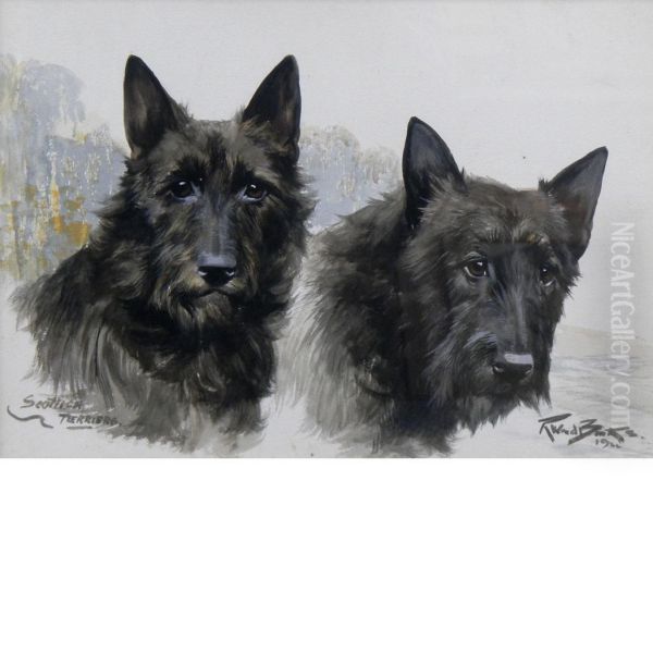 Scottish Terriers Oil Painting by Binks, R. Ward