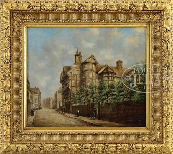 European Street Scene Oil Painting by Harry (Nap) Nappenbach