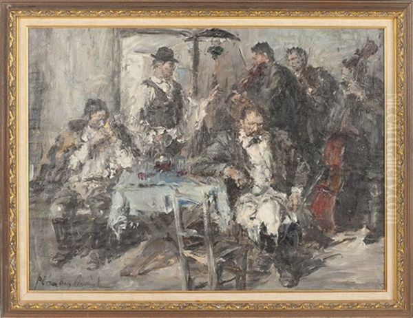 Musicians Oil Painting by Aurel Naray