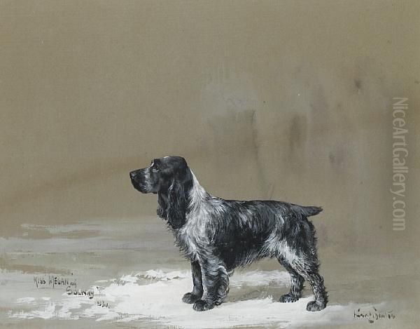 Miss Megan Of Solway: An English Cocker Spaniel Oil Painting by Binks, R. Ward