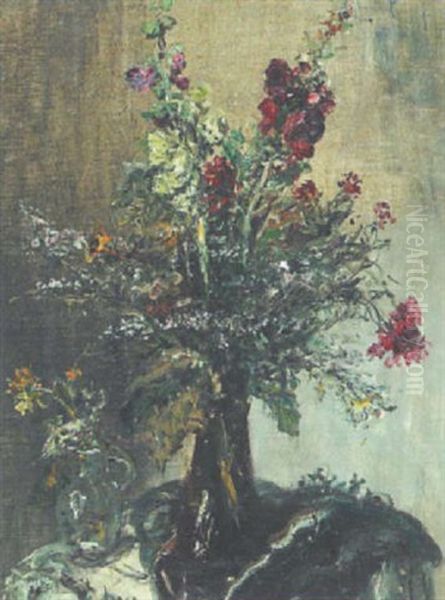 Blumen In Vase Oil Painting by Aurel Naray