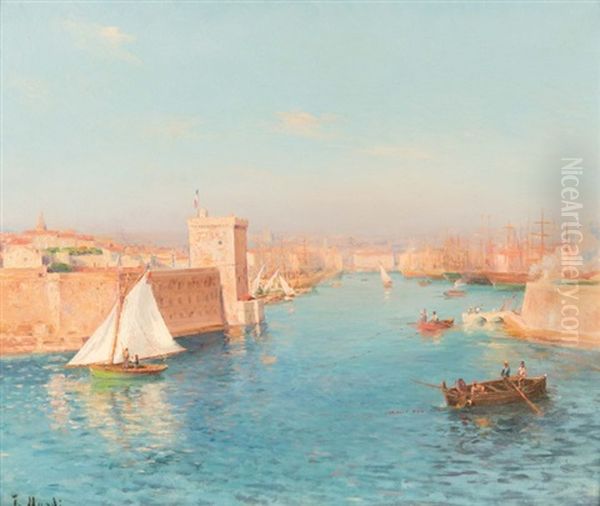 Entree Du Port De Marseille Oil Painting by Francois Nardi