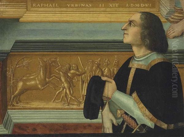 A Donor In Front Of A Frieze - A Fragment Oil Painting by Girolamo Nardini