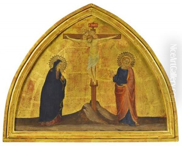 La Crucifixion Entre La Vierge Et Saint Jean L'evangeliste Oil Painting by Mariotto Di Nardo