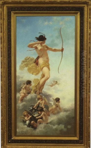 Diana Oil Painting by Ernest Etienne Narjot