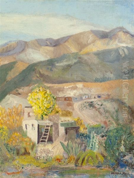 Near Tesuque Oil Painting by Willard Ayer Nash