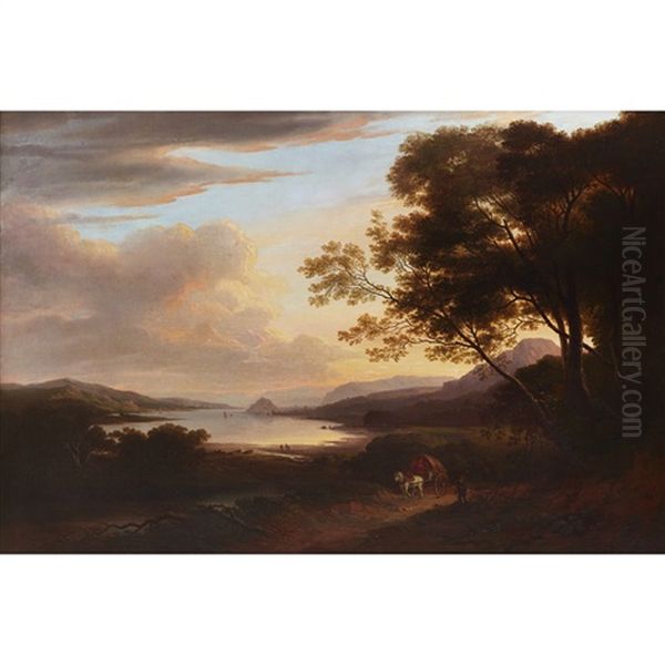 Dumbarton Rock On The Clyde Oil Painting by Alexander Nasmyth