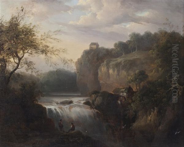 Figures By A Mill Oil Painting by Alexander Nasmyth