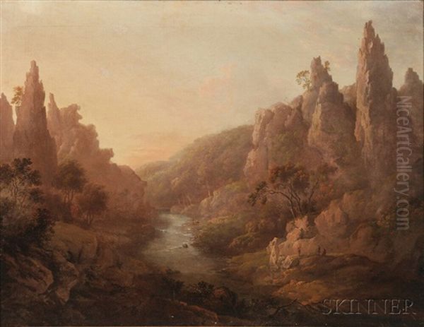 Mountainscape With River Oil Painting by Alexander Nasmyth