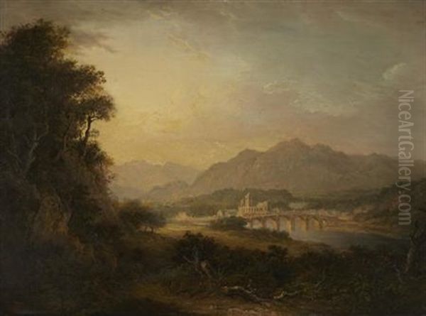 View Of Dunkeld On The River Tay Oil Painting by Alexander Nasmyth