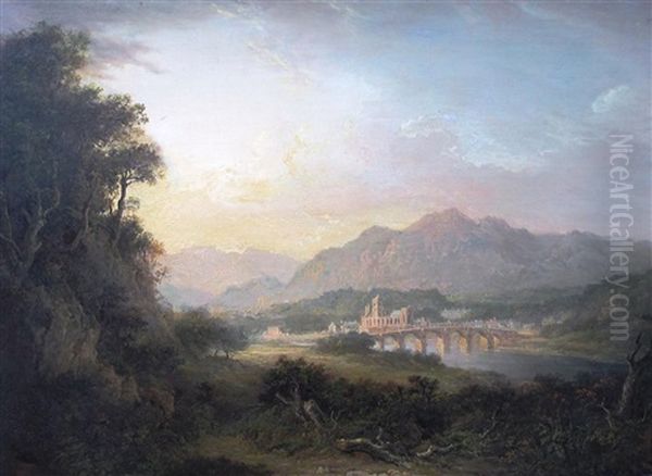 View Of Dunkeld On The River Tay Oil Painting by Alexander Nasmyth