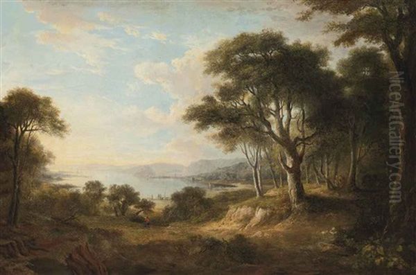 A View Of The Clyde From Dalnottar Hill Oil Painting by Alexander Nasmyth