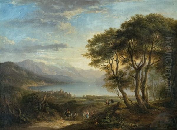 Taymouth Castle On Loch Tay, Scotland Oil Painting by Alexander Nasmyth