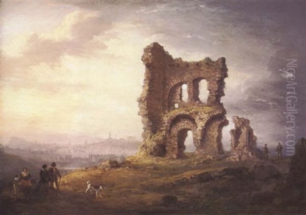 St. Anthony's Chapel, Arthur's Seat Oil Painting by Alexander Nasmyth