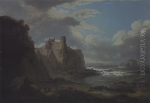 Tantallon Castle, East Lothian Oil Painting by Alexander Nasmyth