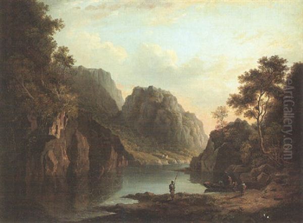 Fishing In The Highlands Oil Painting by Alexander Nasmyth