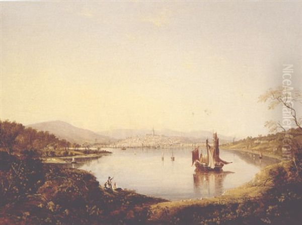 Londonderry Lough Oil Painting by Alexander Nasmyth