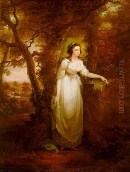 Robina, Daughter Of Sir Hew Crawford Bart, Of Jordanhill, D.1837 Oil Painting by Alexander Nasmyth