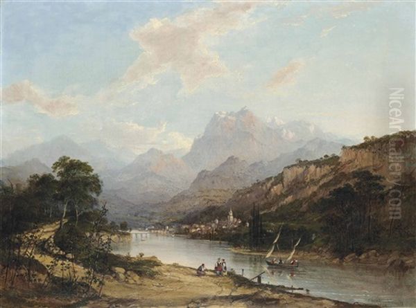 St. Meurice On The Rhone Oil Painting by Charlotte Nasmyth