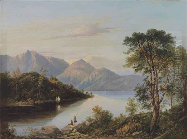 A Highland Loch Landscape Oil Painting by Charlotte Nasmyth