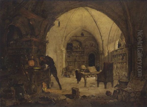 The Alchemist Oil Painting by James Nasmyth