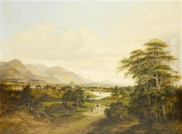 A View Of Cambuskenneth Tower Oil Painting by Jane Nasmyth