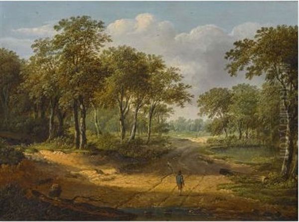 A View In Surrey Oil Painting by Patrick Nasmyth