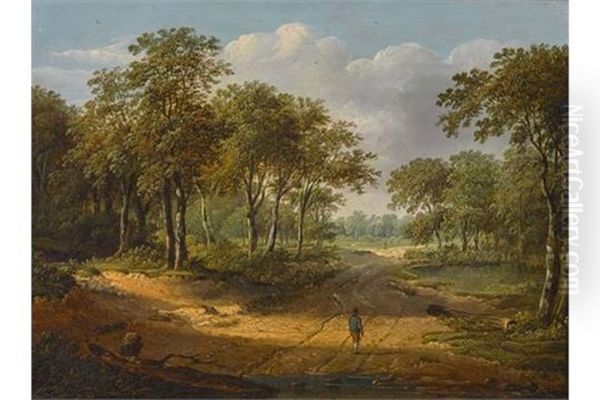 A View In Surrey Oil Painting by Patrick Nasmyth