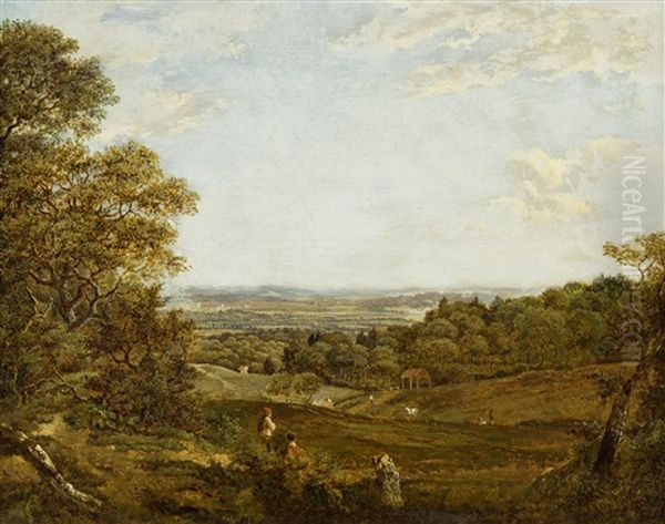 Landscape In Surrey Oil Painting by Patrick Nasmyth