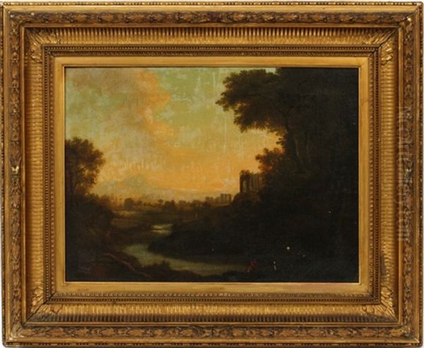 River Landscape With Figure Oil Painting by Patrick Nasmyth