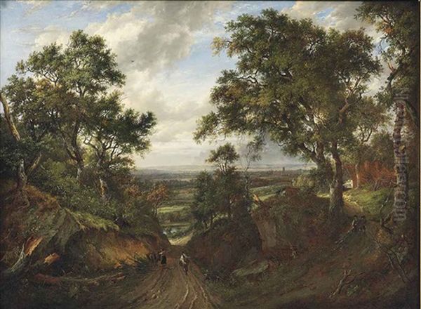 A View Near East Grinstead Oil Painting by Patrick Nasmyth