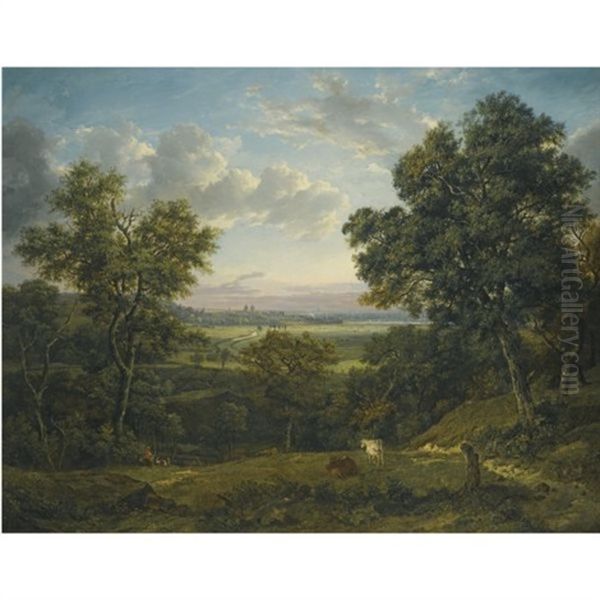 View Of Greenwich, From Charlton Wood, Near Woolwich Oil Painting by Patrick Nasmyth