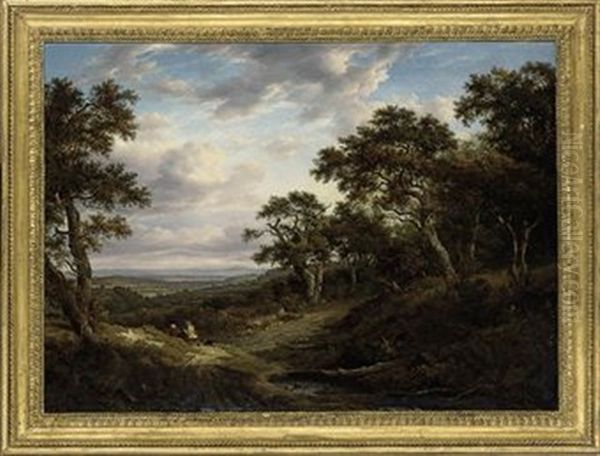 A View Near Woburn, Bedfordshire Oil Painting by Patrick Nasmyth