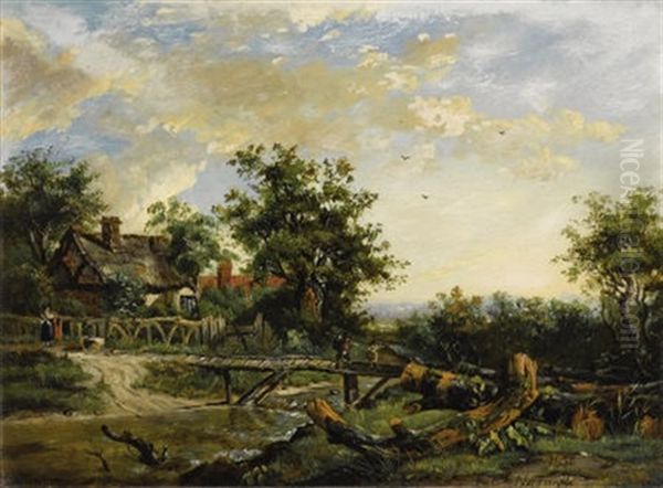 View Of Hampshire (+ Another; Pair) Oil Painting by Patrick Nasmyth