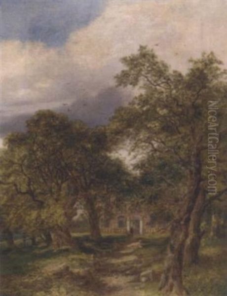 A Figure Before A Country House by Patrick Nasmyth